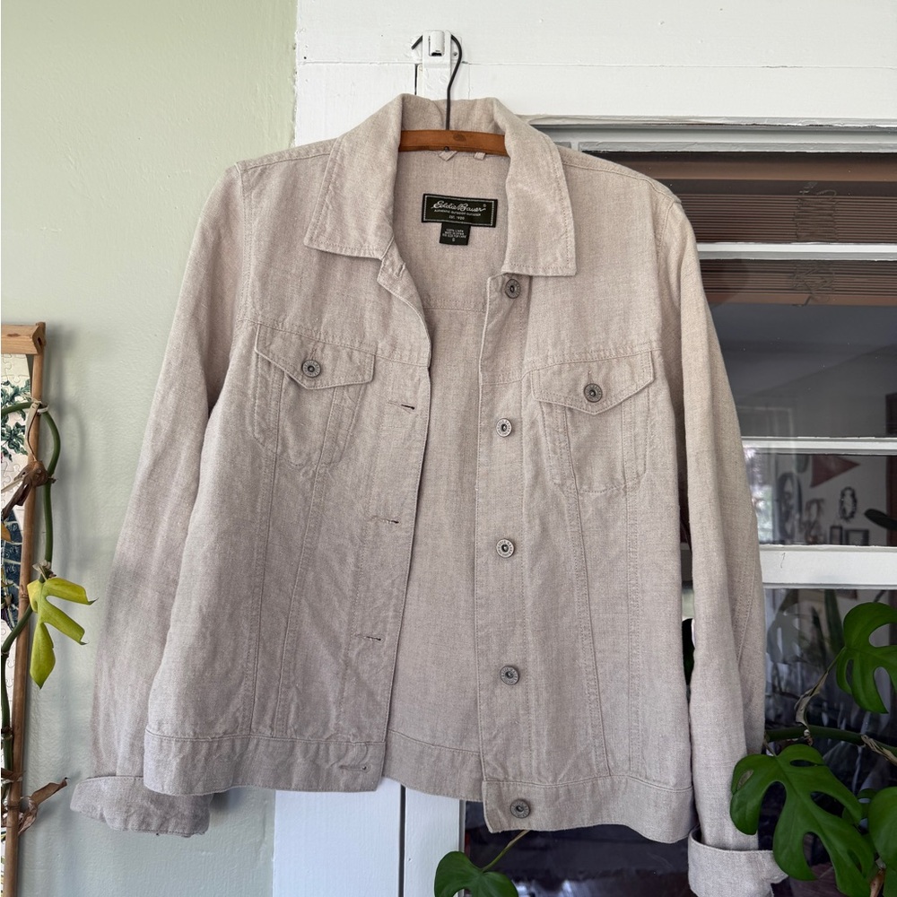 Eddie Bauer Women's Light Tan Linen Jacket